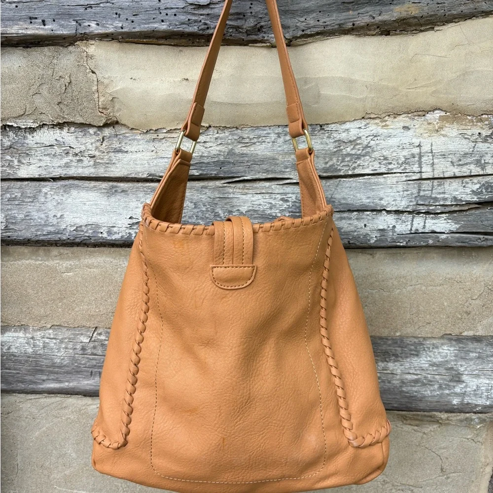 Big Buddha Camel Color Soft Leather Like Shoulder/Satchel